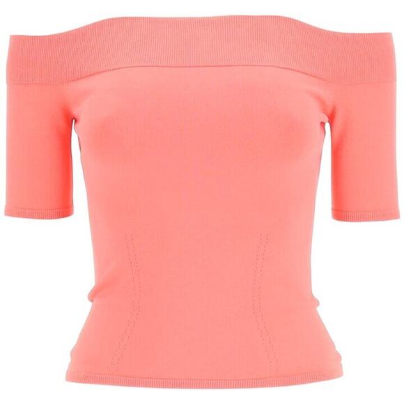 NEW Anthropologie Coral Ribbed Off-The-Shoulder Top Size 1X - Picture 4 of 4